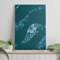 Aloha Hawaii Floral Tapa Canvas Wall Art Patchwork Teal LT7 - Polynesian Pride
