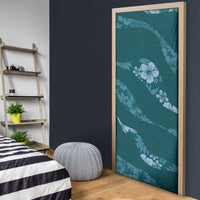 Aloha Hawaii Floral Tapa Door Cover Patchwork Teal LT7 - Polynesian Pride