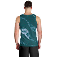 Aloha Hawaii Floral Tapa Men Tank Top Patchwork Teal LT7 - Polynesian Pride