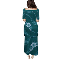 Aloha Hawaii Floral Tapa Puletasi Patchwork Teal - Polynesian Pride