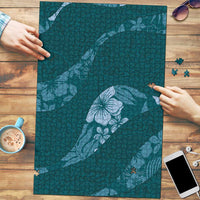 Aloha Hawaii Floral Tapa Puzzle Patchwork Teal LT7 Teal - Polynesian Pride