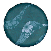 Aloha Hawaii Floral Tapa Spare Tire Cover Patchwork Teal - Polynesian Pride