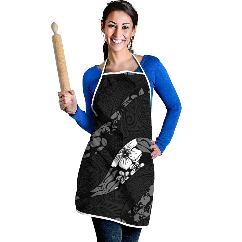Aloha Hawaii Floral Tapa Apron Patchwork Charcoal LT7 - Polynesian Pride