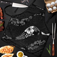 Aloha Hawaii Floral Tapa Apron Patchwork Charcoal LT7 Charcoal - Polynesian Pride
