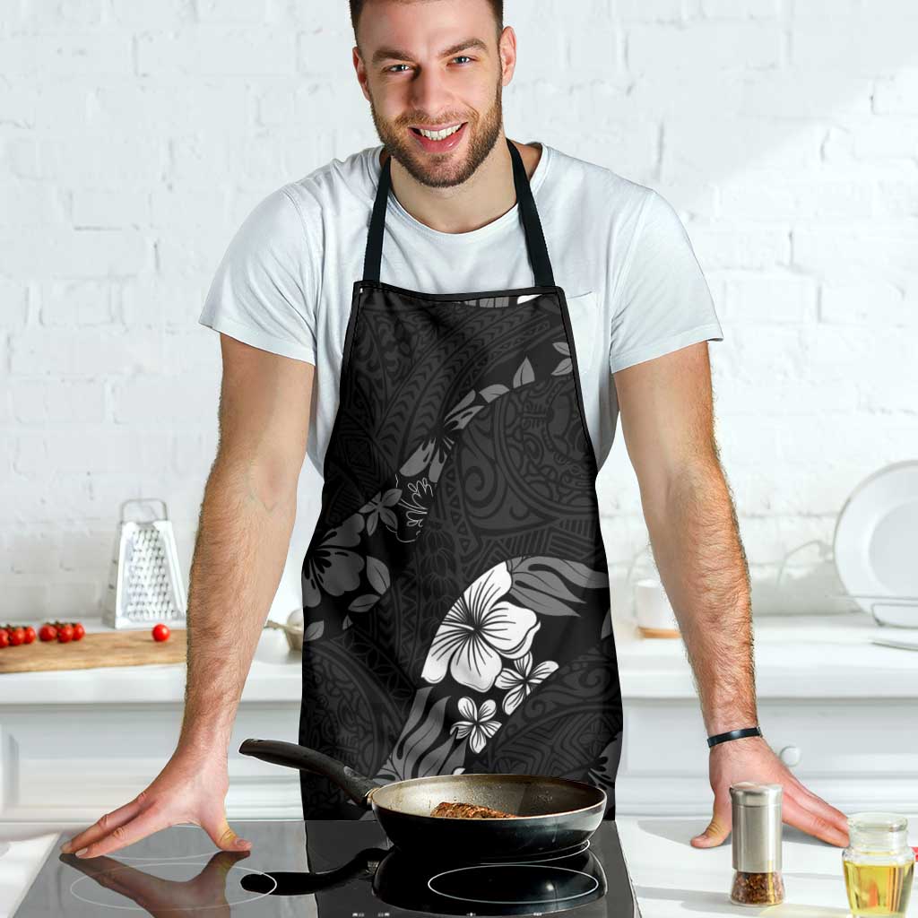 Aloha Hawaii Floral Tapa Apron Patchwork Charcoal LT7 - Polynesian Pride
