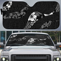 Aloha Hawaii Floral Tapa Auto Sun Shade Patchwork Charcoal LT7 Charcoal - Polynesian Pride