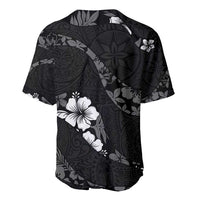 Aloha Hawaii Floral Tapa Baseball Jersey Patchwork Charcoal - Polynesian Pride
