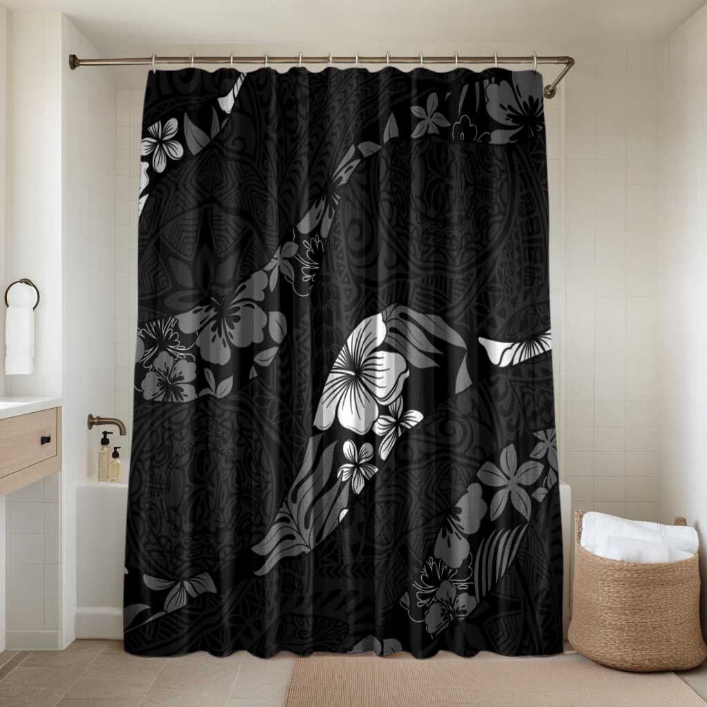 Aloha Hawaii Floral Tapa Bathroom Set Patchwork Charcoal - Polynesian Pride