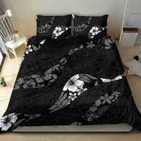 Aloha Hawaii Floral Tapa Bedding Set Patchwork Charcoal - Polynesian Pride