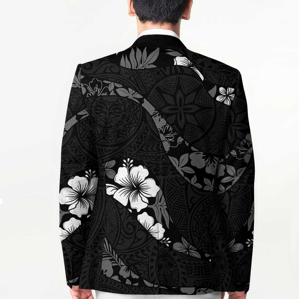 Aloha Hawaii Floral Tapa Blazer Patchwork Charcoal - Polynesian Pride