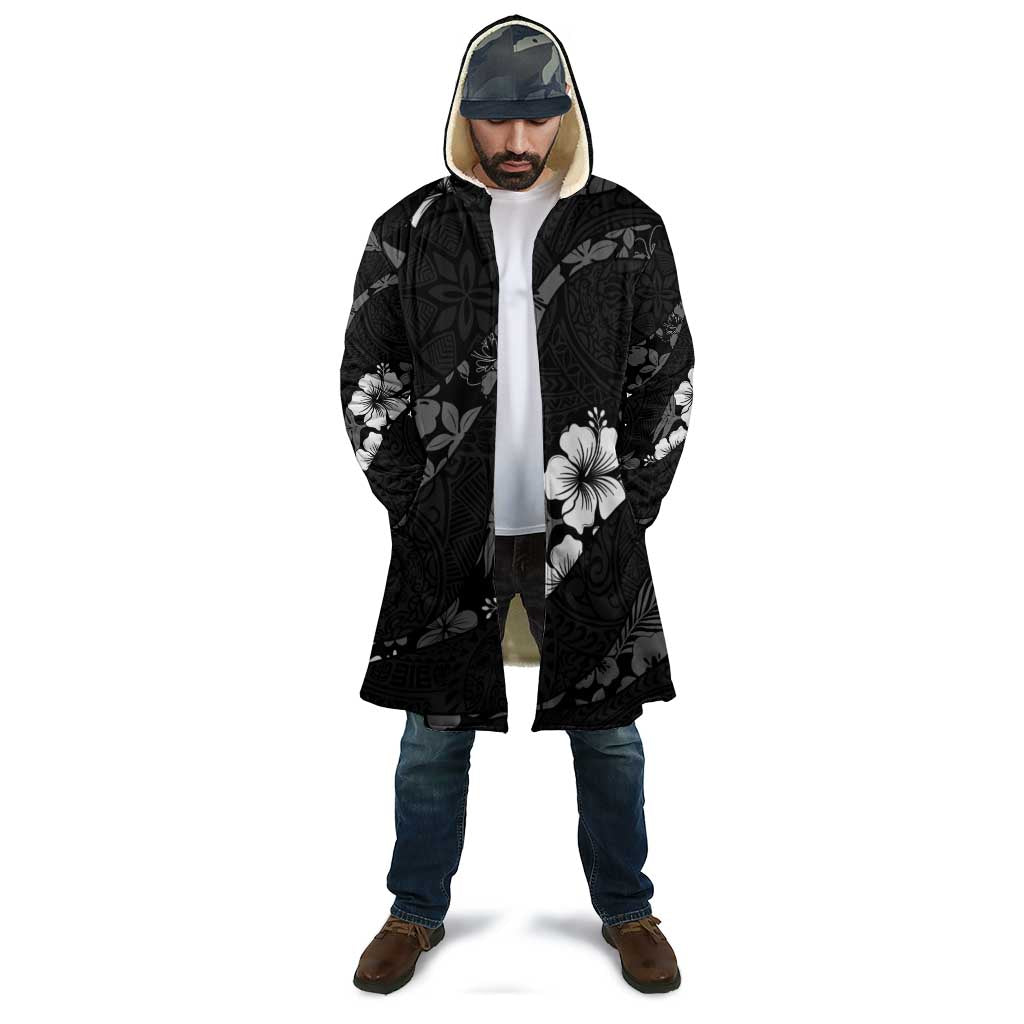 Aloha Hawaii Floral Tapa Cloak Patchwork Charcoal - Polynesian Pride