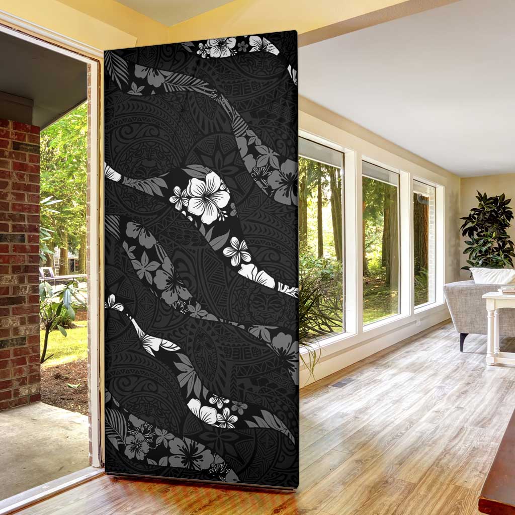 Aloha Hawaii Floral Tapa Door Cover Patchwork Charcoal LT7 - Polynesian Pride