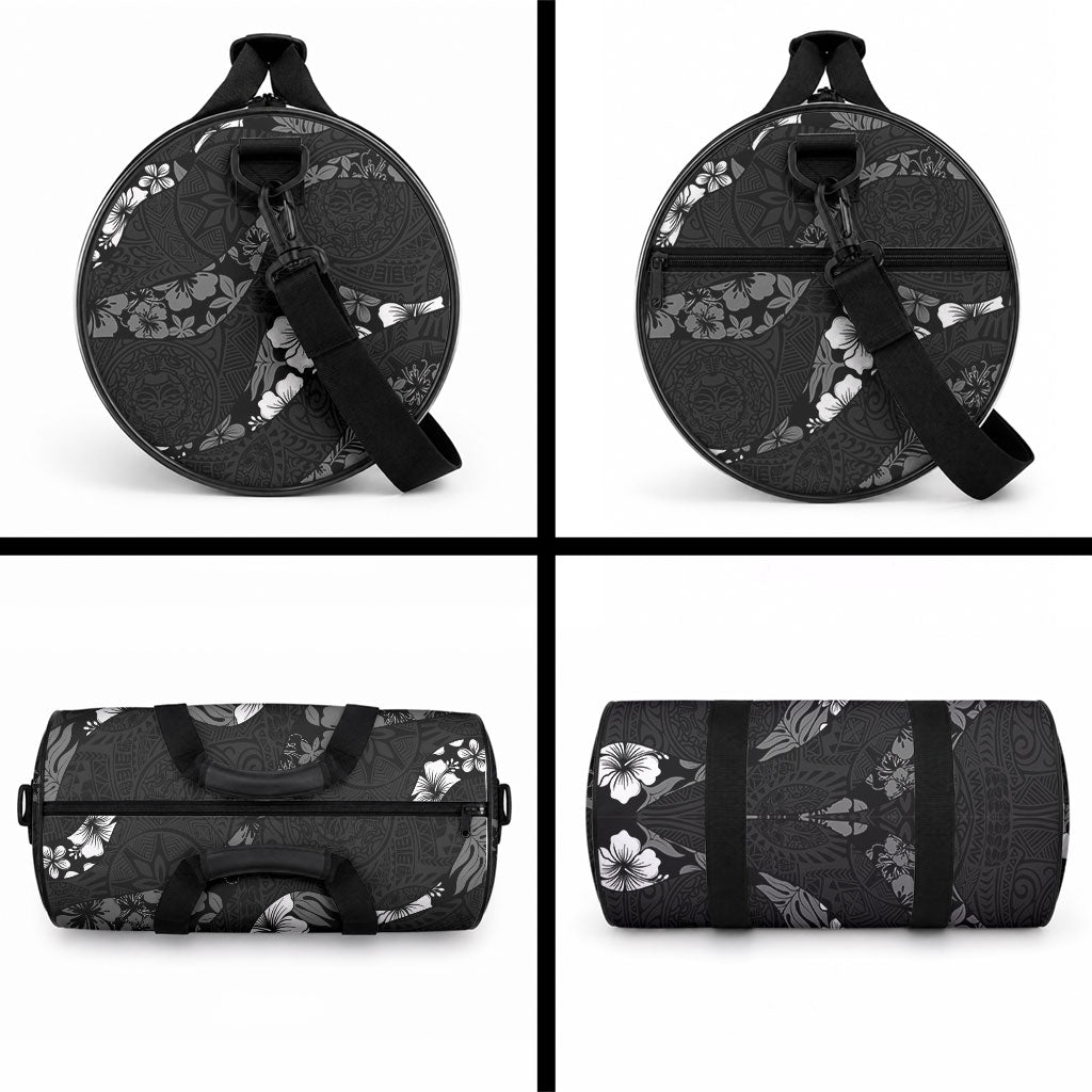 Aloha Hawaii Floral Tapa Duffle Bag Patchwork Charcoal