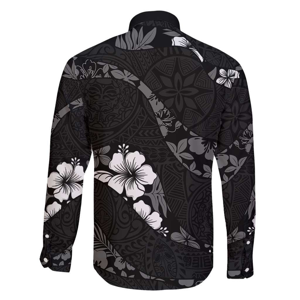 Aloha Hawaii Floral Tapa Family Matching Puletasi and Hawaiian Shirt Patchwork Charcoal LT7 - Polynesian Pride