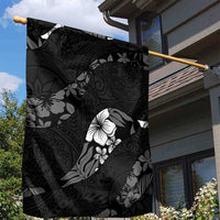 Aloha Hawaii Floral Tapa Garden Flag Patchwork Charcoal - Polynesian Pride