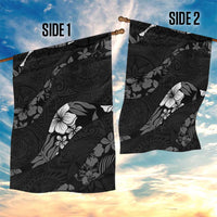 Aloha Hawaii Floral Tapa Garden Flag Patchwork Charcoal - Polynesian Pride