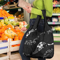 Aloha Hawaii Floral Tapa Grocery Bag Patchwork Charcoal - Polynesian Pride