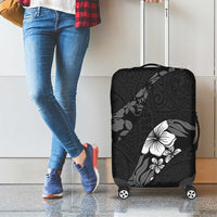 Aloha Hawaii Floral Tapa Luggage Cover Patchwork Charcoal - Polynesian Pride