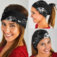 Aloha Hawaii Floral Tapa Neck Gaiter Patchwork Charcoal - Polynesian Pride