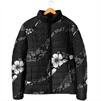 Aloha Hawaii Floral Tapa Padded Jacket Patchwork Charcoal LT7 - Polynesian Pride