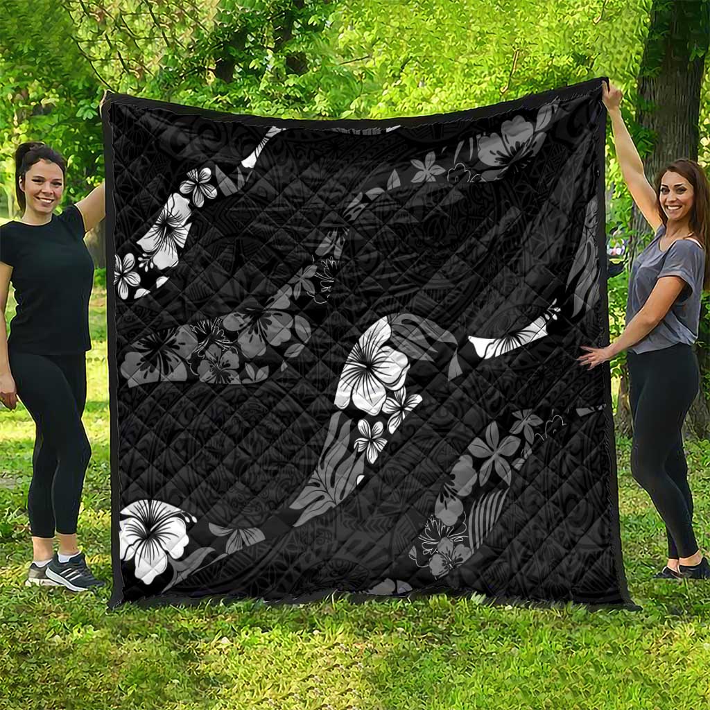 Aloha Hawaii Floral Tapa Quilt Patchwork Charcoal - Polynesian Pride