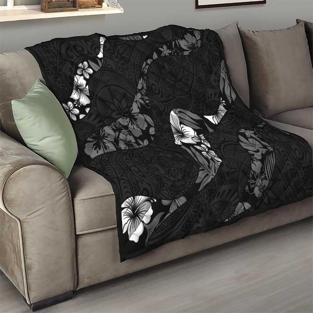 Aloha Hawaii Floral Tapa Quilt Patchwork Charcoal - Polynesian Pride