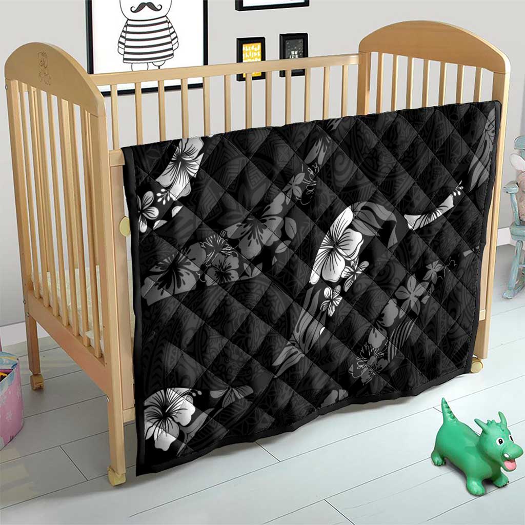 Aloha Hawaii Floral Tapa Quilt Patchwork Charcoal - Polynesian Pride