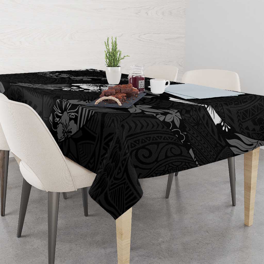 Aloha Hawaii Floral Tapa Tablecloth Patchwork Charcoal LT7 - Polynesian Pride