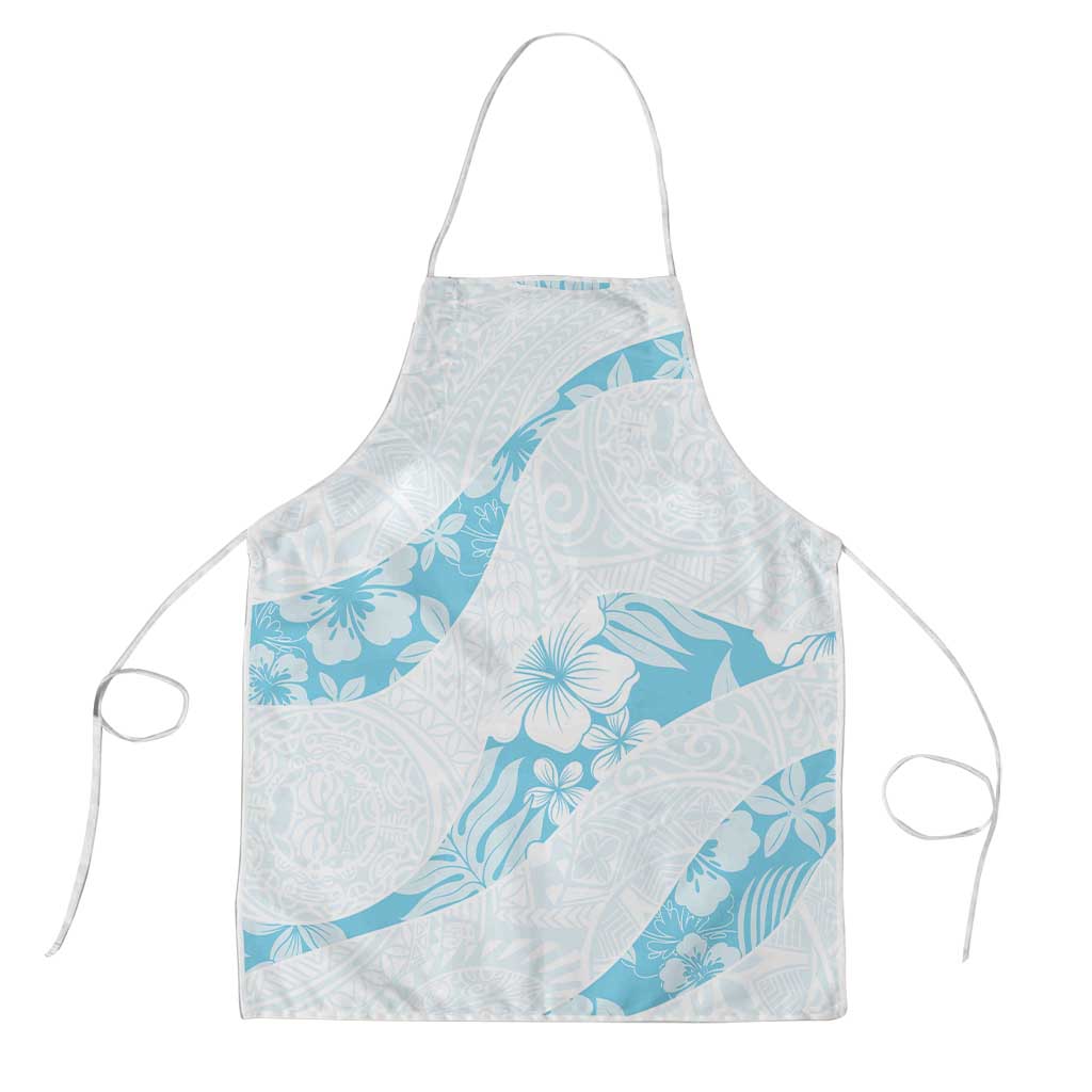 Aloha Hawaii Floral Tapa Apron Patchwork Turquoise LT7 Turquoise - Polynesian Pride