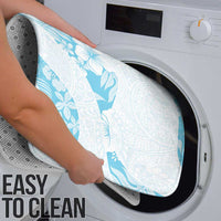 Aloha Hawaii Floral Tapa Bathroom Set Patchwork Turquoise - Polynesian Pride