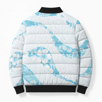 Aloha Hawaii Floral Tapa Bomber Puffer Jacket Patchwork Turquoise LT7 - Polynesian Pride