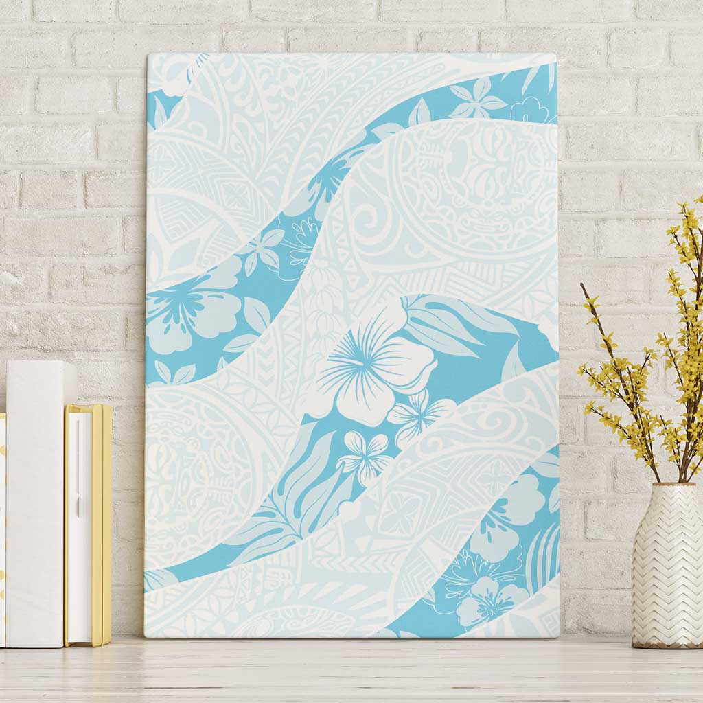 Aloha Hawaii Floral Tapa Canvas Wall Art Patchwork Turquoise LT7 Without Frame Turquoise - Polynesian Pride