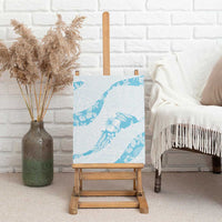 Aloha Hawaii Floral Tapa Canvas Wall Art Patchwork Turquoise LT7 - Polynesian Pride