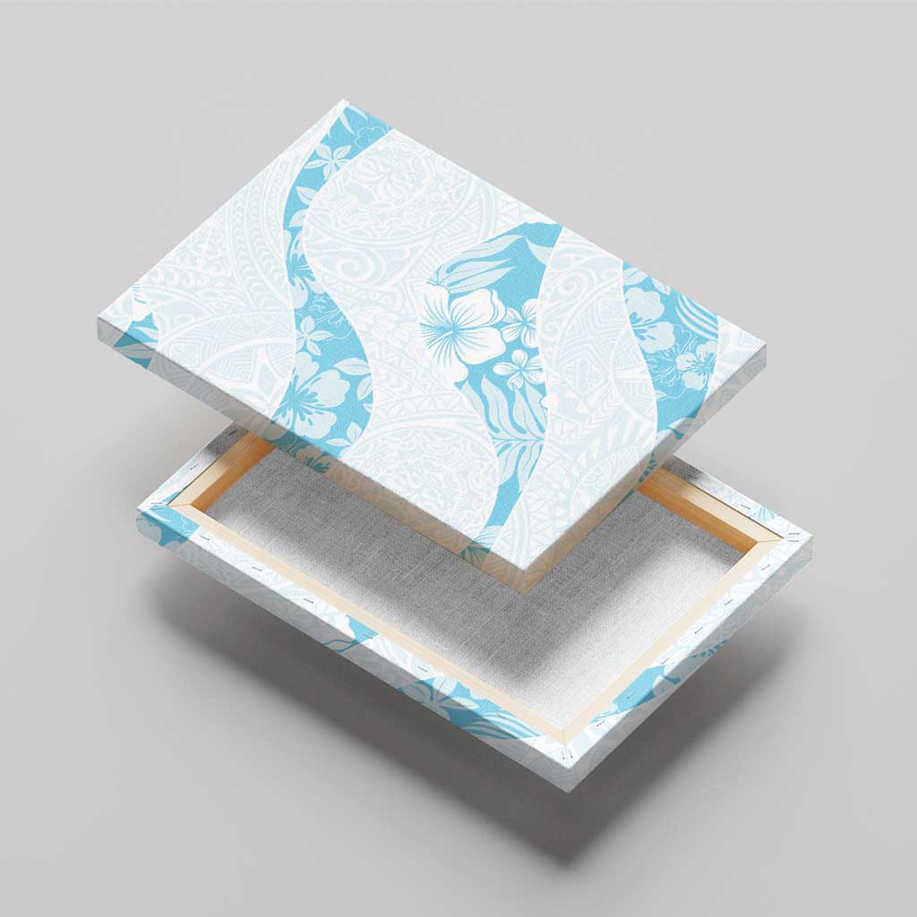 Aloha Hawaii Floral Tapa Canvas Wall Art Patchwork Turquoise LT7 - Polynesian Pride