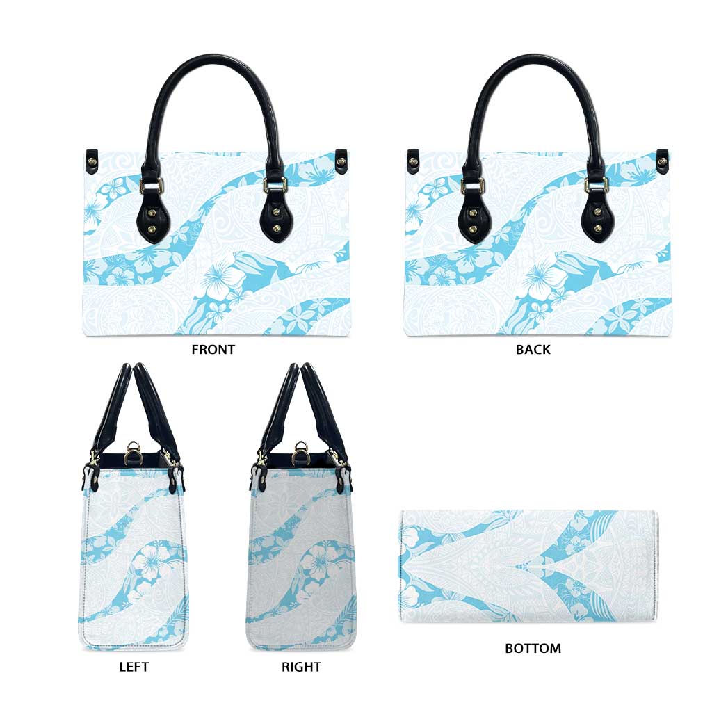 Aloha Hawaii Floral Tapa Leather Bag Patchwork Turquoise - Polynesian Pride