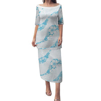 Aloha Hawaii Floral Tapa Puletasi Patchwork Turquoise - Polynesian Pride