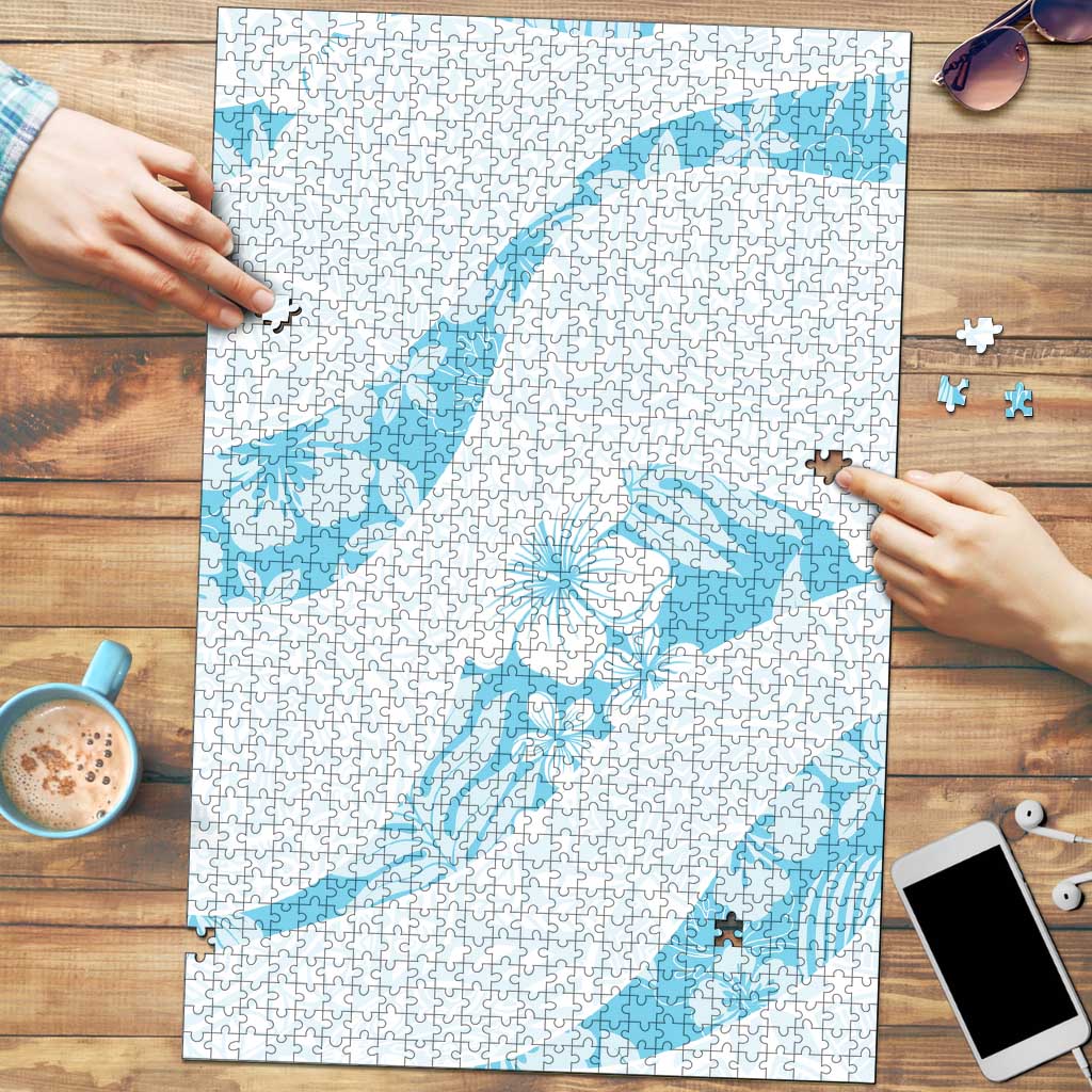 Aloha Hawaii Floral Tapa Puzzle Patchwork Turquoise LT7 Turquoise - Polynesian Pride