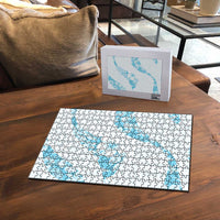 Aloha Hawaii Floral Tapa Puzzle Patchwork Turquoise LT7 - Polynesian Pride