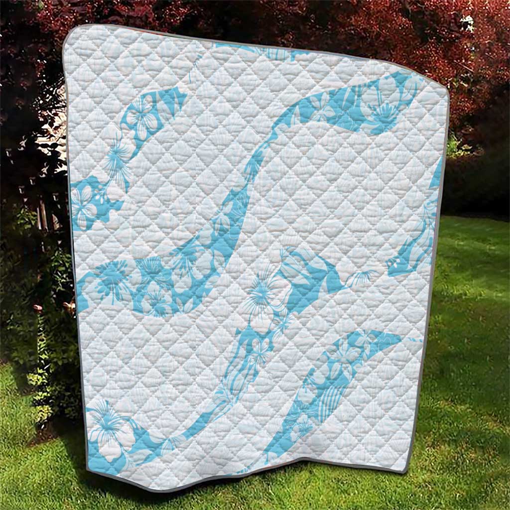 Aloha Hawaii Floral Tapa Quilt Patchwork Turquoise - Polynesian Pride