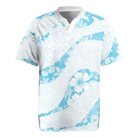 Aloha Hawaii Floral Tapa Rugby Jersey Patchwork Turquoise LT7 Turquoise - Polynesian Pride