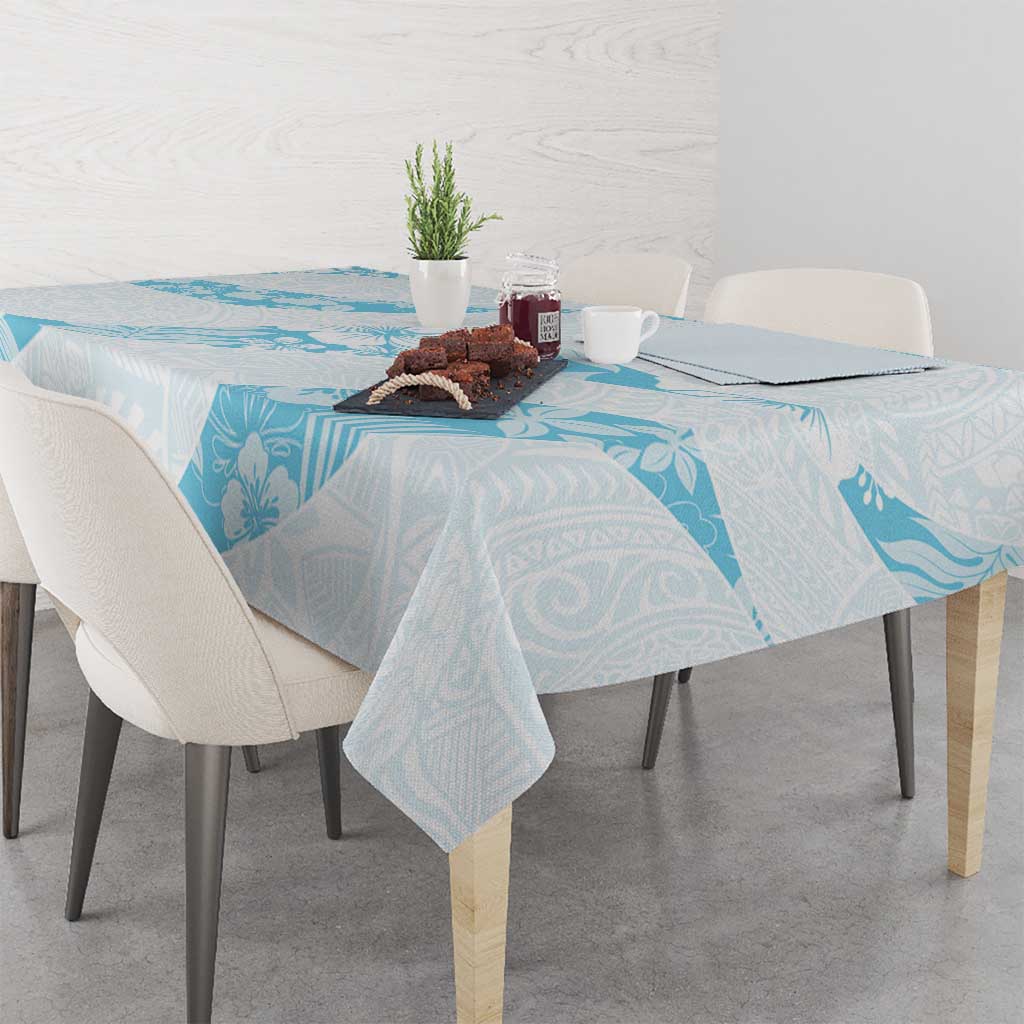 Aloha Hawaii Floral Tapa Tablecloth Patchwork Turquoise LT7 - Polynesian Pride