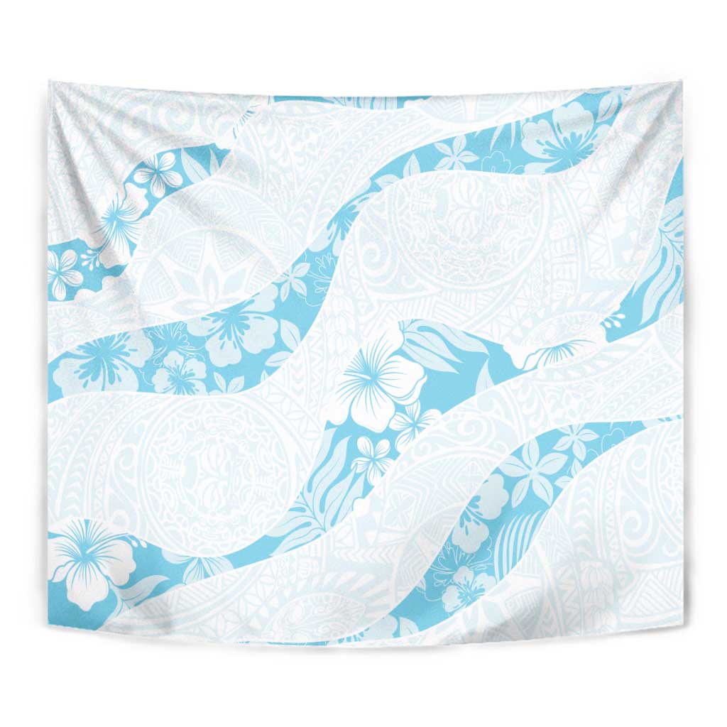 Aloha Hawaii Floral Tapa Tapestry Patchwork Turquoise - Polynesian Pride