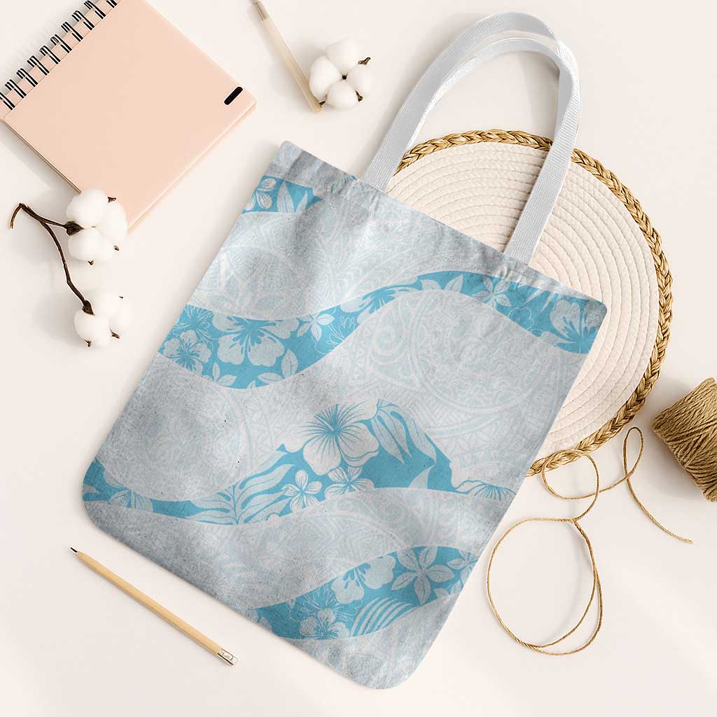 Aloha Hawaii Floral Tapa Tote Bag Patchwork Turquoise - Polynesian Pride