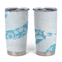 Aloha Hawaii Floral Tapa Tumbler Cup Patchwork Turquoise - Polynesian Pride