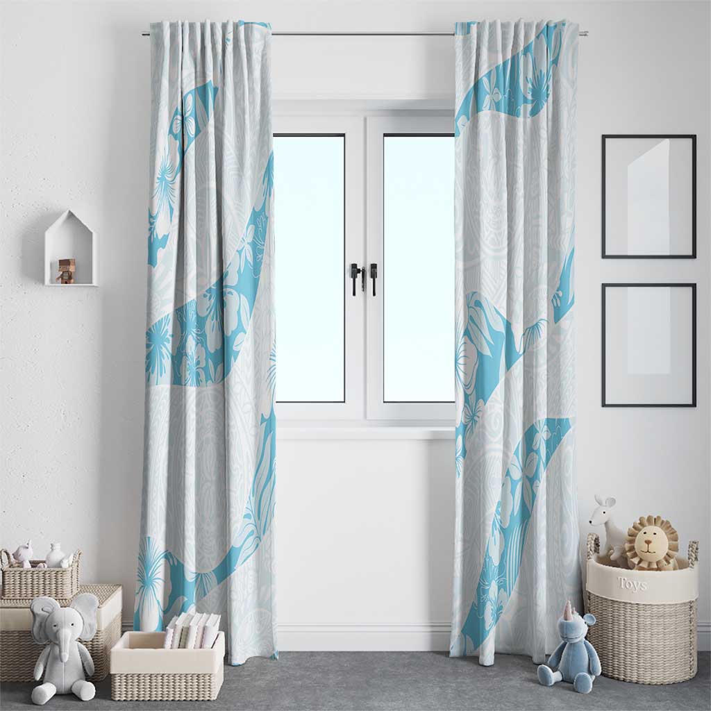 Aloha Hawaii Floral Tapa Window Curtain Patchwork Turquoise - Polynesian Pride