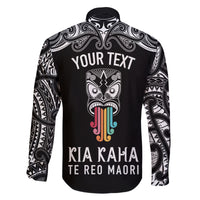 personalised-kia-kaha-te-reo-maori-family-matching-off-shoulder-maxi-dress-and-hawaiian-shirt-hei-tiki-mix-koru-black