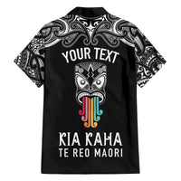 personalised-kia-kaha-te-reo-maori-family-matching-summer-maxi-dress-and-hawaiian-shirt-hei-tiki-mix-koru-black