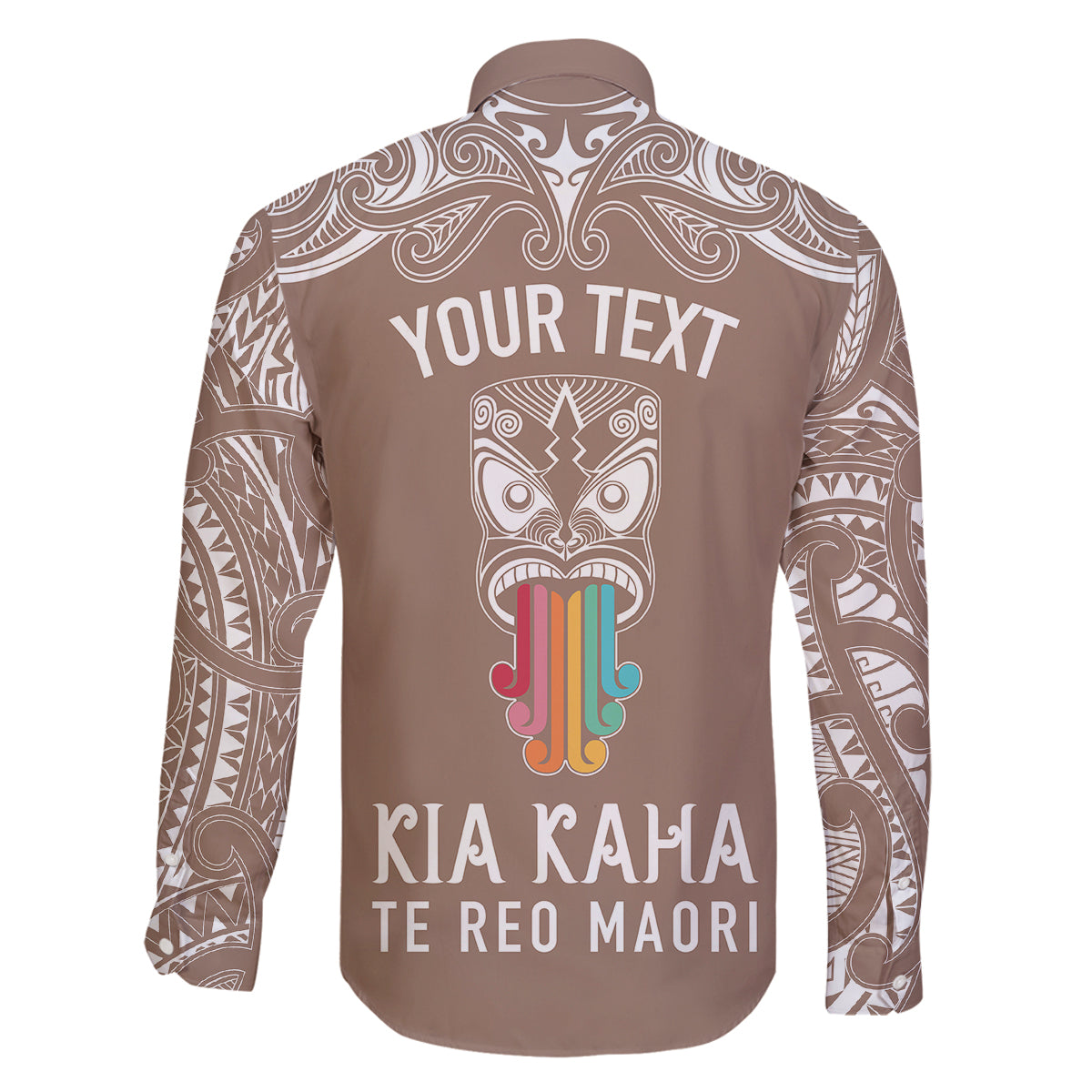 personalised-kia-kaha-te-reo-maori-family-matching-mermaid-dress-and-hawaiian-shirt-hei-tiki-mix-koru-brown
