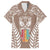 personalised-kia-kaha-te-reo-maori-family-matching-short-sleeve-bodycon-dress-and-hawaiian-shirt-hei-tiki-mix-koru-brown