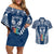 personalised-kia-kaha-te-reo-maori-couples-matching-off-shoulder-short-dress-and-hawaiian-shirt-hei-tiki-mix-koru-navy-blue